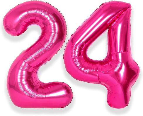 SUWEN 40 Inch Hot Pink Large 3 Number Balloons Big Foil Helium Number Balloons 0-9 Jumbo Happy 3rd Mylar Birthday Party Decorations for Girl Anniversary Party Supplies in Kuwait