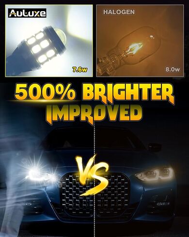 921 LED Bulbs - 22 PCS LED Chips with HD Projector Lens, 500% Brighter, 6500K White, Error-Free CANBUS, Real 1:1 Size Design, Fits 906, W16W, T15, 922, 912, Pack of 2 in Saudi Arabia