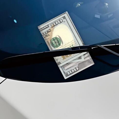 50 قطعة من بطاقات مزحة مواقف السيارات السيئة، 3.5 × 2 بوصة، تبدو وكأنها فاتورة بقيمة 100 دولار من المسافة، ملاحظات مضحكة لانتهاك مواقف السيارات للسائقين السيئين، هدية مزحة تحت الممسحة in Kuwait