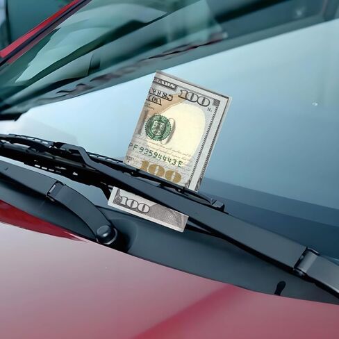 50 قطعة من بطاقات مزحة مواقف السيارات السيئة، 3.5 × 2 بوصة، تبدو وكأنها فاتورة بقيمة 100 دولار من المسافة، ملاحظات مضحكة لانتهاك مواقف السيارات للسائقين السيئين، هدية مزحة تحت الممسحة in Kuwait