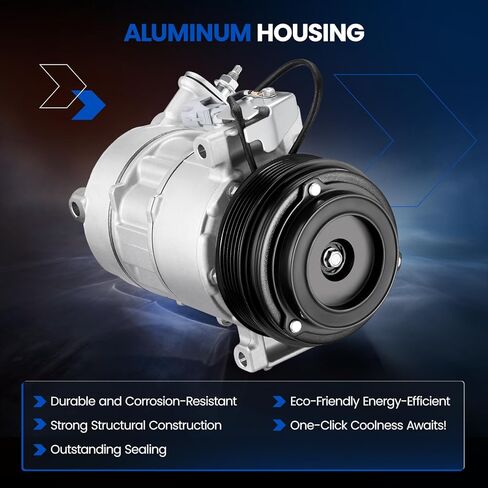 ضاغط مكيف هواء 141262C مع قابض متوافق مع Ram ProMaster City 2015-2020 L4 2.4L، بكرة ذات 6 أخدود in Kuwait