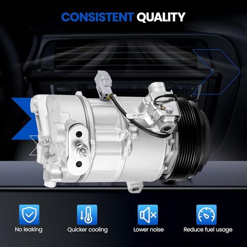 ضاغط مكيف هواء 141262C مع قابض متوافق مع Ram ProMaster City 2015-2020 L4 2.4L، بكرة ذات 6 أخدود in Kuwait