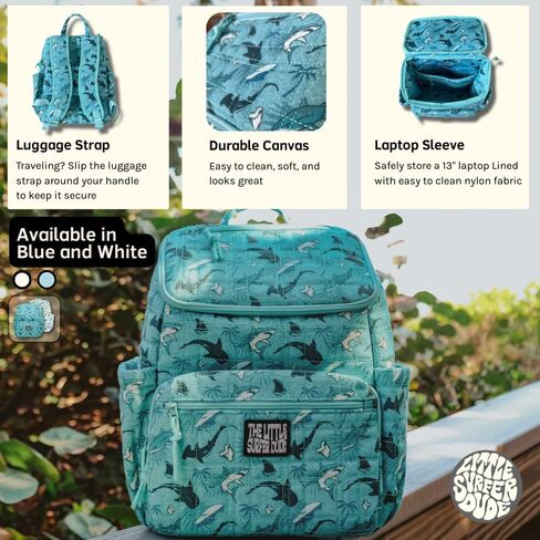 White Canvas Shark Backpack in Saudi Arabia