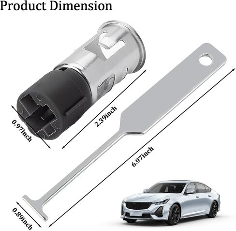 HZEL Car Cigarette Lighter Socket with Removal Tool, 12V Vehicle Power Outlet Socket Adapter Replaces 56457, Automotive Cigarette Lighter Replacement, Compatible with LaCrosse Enclave G5 in Kuwait