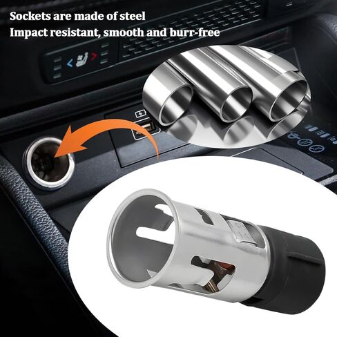 HZEL Car Cigarette Lighter Socket with Removal Tool, 12V Vehicle Power Outlet Socket Adapter Replaces 56457, Automotive Cigarette Lighter Replacement, Compatible with LaCrosse Enclave G5 in Kuwait