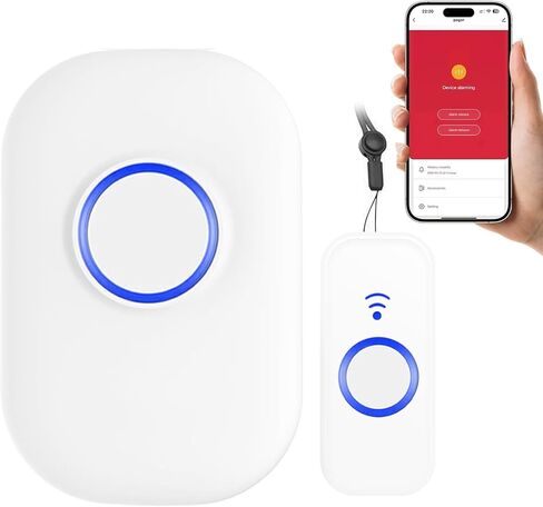 WiFi Wireless Caregiver Pager Call Button for Elderly at Home, App Control Medical Alert System for Seniors Patients Disabled Monitoring, Home Nursing Care Facility Use (Only Supports 2.4GHz WiFi) in Saudi Arabia
