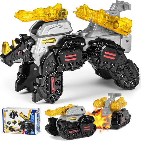 Collision Transforming Dinosaur Car Toy, 2 in 1 Magnetic Car Transform into Dinosaur Toys, Dino Robot Toy, Transformer Toys for boys 4-6, Deformation Car Birthday Party Gifts for Kids Boys Girls, Blue in Saudi Arabia