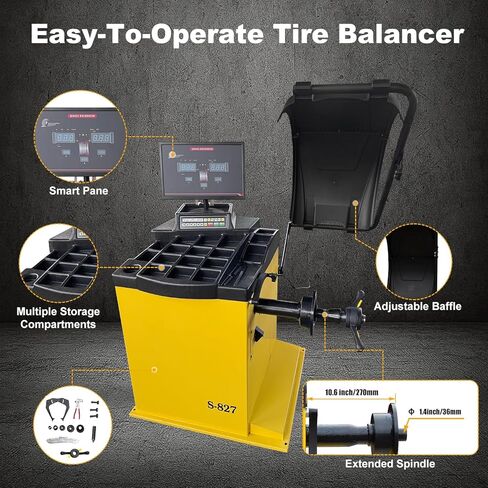 Tire Changer and Automatic Wheel Balancer Combo with Rear-Tilt & Auto Measurement, 110V for 10-26" Rims, Premium Tire Shop Equipment in Saudi Arabia