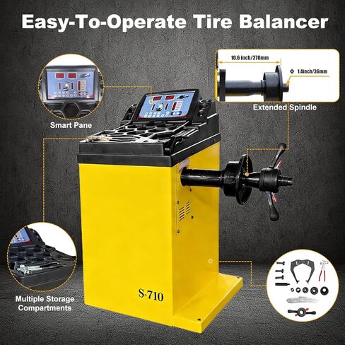 Tire Changer and Wheel Balancer Combo with Rear-Tilt System & Multiple Modes, 110V for 10-26" Rims, Complete Tire Service Package for Workshops in Saudi Arabia