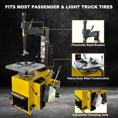 1.5HP Tire Changer and Wheel Balancer Combo with Assist Arms & Multiple Modes, 110V for 10-24" Rims, Complete Tire Service Equipment for Workshop in Saudi Arabia