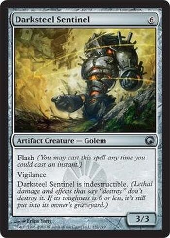 Magic The Gathering Darksteel Sentinel Artifact Golem Card 1 of 1 Uncommon Scars of Mirrodin 2010 in Kuwait