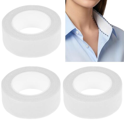 Andibro 3 Rolls Disposable Collar Protector for Shirts, Self-Adhesive Shirt Collar Protector Sweat Pads Hat Protector Neck Tape for Invisible Liner for Men Women Against Sweat Stains in Kuwait