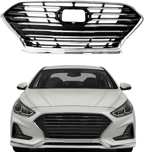 Front Bumper Grille Chrome Grill Replacement for Sonata 2018 2019 2020 in Kuwait