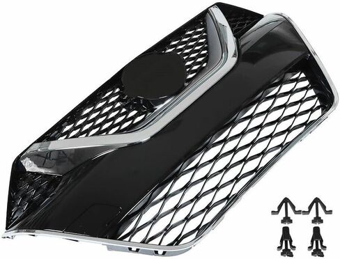 Front Bumper Grille Compatible with 2016 2017 Ni/ss/an Maxima Grill Chrome Honeycomb Mesh Gloss Black in Kuwait