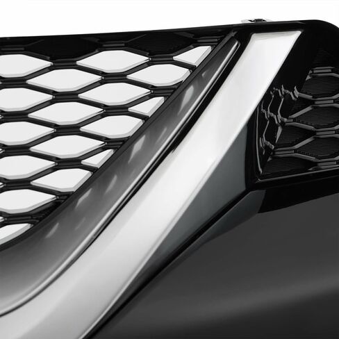 Front Bumper Grille Compatible with 2016 2017 Ni/ss/an Maxima Grill Chrome Honeycomb Mesh Gloss Black in Kuwait