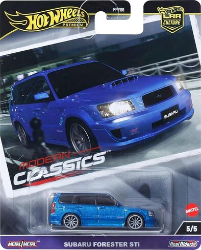 Hot Wheels Premium Car Culture Collectible Toy Car, 1:64 Scale Die-Cast Subaru Forester STI, Modern Classics Vehicle with Real Riders Tires in Kuwait