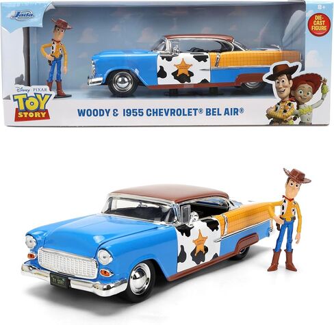 Jada Toy Story Woody 1955 Chevrolet Bel Air Die-Cast Car with Figure 1:24 Scale – Hollywood Rides Collectible Toys in Kuwait