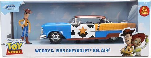 Jada Toy Story Woody 1955 Chevrolet Bel Air Die-Cast Car with Figure 1:24 Scale – Hollywood Rides Collectible Toys in Kuwait