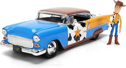Jada Toy Story Woody 1955 Chevrolet Bel Air Die-Cast Car with Figure 1:24 Scale – Hollywood Rides Collectible Toys in Kuwait