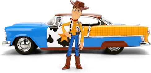 Jada Toy Story Woody 1955 Chevrolet Bel Air Die-Cast Car with Figure 1:24 Scale – Hollywood Rides Collectible Toys in Kuwait