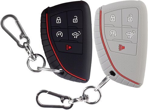Key Fob Cover for 2022-2025 2026 Chevy Silverado 1500 GMC Sierra 1500, 2024-2026 Silverado Sierra 2500HD 3500HD, Silicone, 2-Pack(5 Buttons,Black) in Saudi Arabia