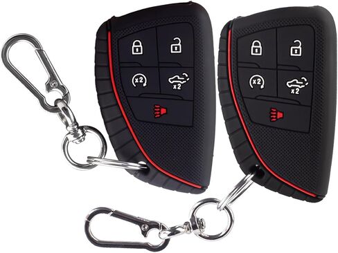 Key Fob Cover for 2022-2025 2026 Chevy Silverado 1500 GMC Sierra 1500, 2024-2026 Silverado Sierra 2500HD 3500HD, Silicone, 2-Pack(5 Buttons,Black) in Saudi Arabia