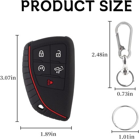 Key Fob Cover for 2022-2025 2026 Chevy Silverado 1500 GMC Sierra 1500, 2024-2026 Silverado Sierra 2500HD 3500HD, Silicone, 2-Pack(5 Buttons,Black) in Saudi Arabia