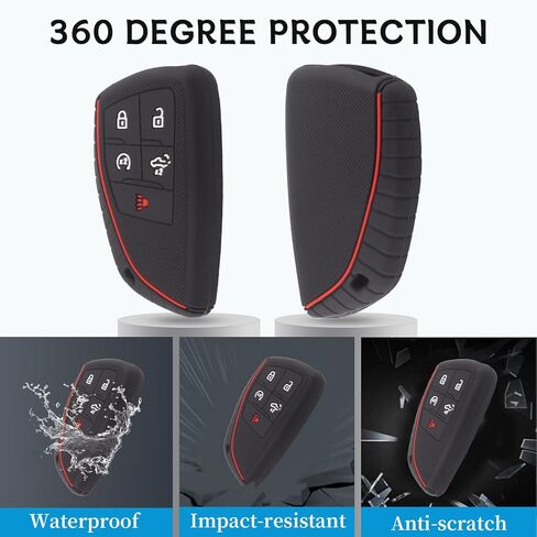 Key Fob Cover for 2022-2025 2026 Chevy Silverado 1500 GMC Sierra 1500, 2024-2026 Silverado Sierra 2500HD 3500HD, Silicone, 2-Pack(5 Buttons,Black) in Saudi Arabia