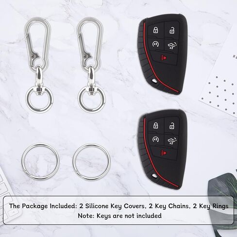 Key Fob Cover for 2022-2025 2026 Chevy Silverado 1500 GMC Sierra 1500, 2024-2026 Silverado Sierra 2500HD 3500HD, Silicone, 2-Pack(5 Buttons,Black) in Saudi Arabia