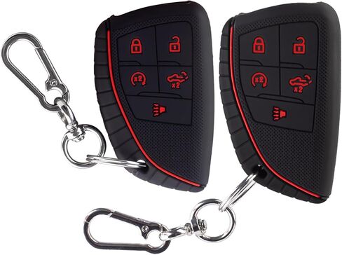 Key Fob Cover for 2022-2025 2026 Chevy Silverado 1500 GMC Sierra 1500, 2024-2026 Silverado Sierra 2500HD 3500HD, Silicone, 2-Pack(5 Buttons,Black) in Saudi Arabia