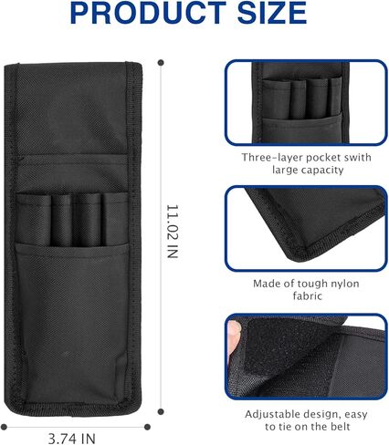 Qmagic 2 Pcs Belt Pen Holder, Pocket Protectors for Pens and Pencils, Multifunctional Adjustable Tactical Pencil Pouch, Pen Sleeve Case for Holding Pens, Rulers and Scissors in Saudi Arabia