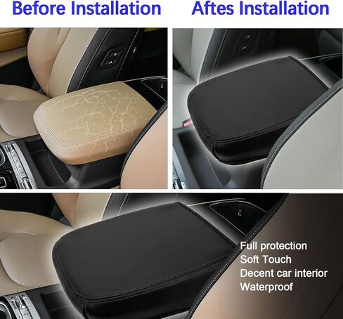 for 2026 2025 2024 2023 2022 Kia Carnival Center Console Cover Leather Middle Console Armrest Lid Protector for Kia Carnival Accessories 2022-2025 2026 LX EX SX SX Prestige(Black Stitches) in Saudi Arabia