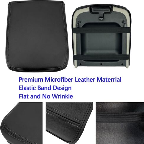 for 2026 2025 2024 2023 2022 Kia Carnival Center Console Cover Leather Middle Console Armrest Lid Protector for Kia Carnival Accessories 2022-2025 2026 LX EX SX SX Prestige(Black Stitches) in Saudi Arabia