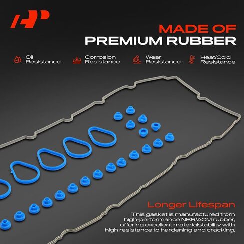 A-Premium Engine Valve Cover Gasket Set Compatible with Chevrolet, GMC, Saab, Isuzu & Buick - Trailblazer/Envoy/9-7x 2006-2009, Trailblazer EXT/Envoy XL 2006, Ascender 2006-2008 in Kuwait