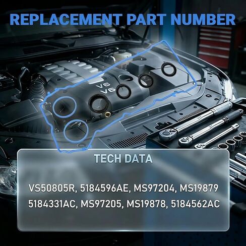 3.6L Valve Cover Gasket Set, Intake Manifold Gasket Set Compatible with Chrysler/Dodge/Jeep/Ram, Replace 5184596AE VS50805R in Kuwait