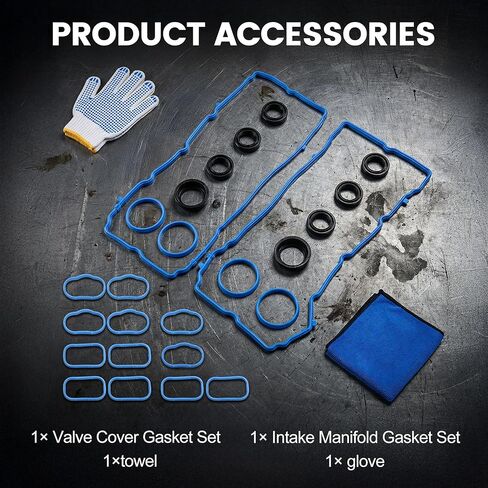 3.6L Valve Cover Gasket Set, Intake Manifold Gasket Set Compatible with Chrysler/Dodge/Jeep/Ram, Replace 5184596AE VS50805R in Kuwait