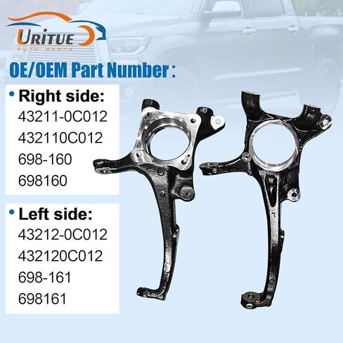 Left & Right Pair Front Steering Knuckle Spindle Compatible with Toyota Tundra 2007-2015 Toyota Sequoia 2008-2015 432110C012 432120C012 in Kuwait
