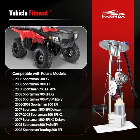 2520776 2520496 مجموعة مضخة الوقود، مضخة وقود 5 بولت 47-1048 متوافقة مع 2005-2008 Polaris Sportsman 500 X2 700 800 EFI 4X4 ATV، يستبدل # 47-1048 2520776 2520496 in Kuwait
