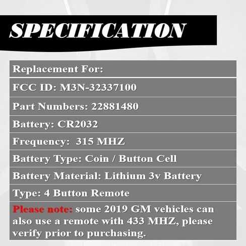 MechanMagic DIY Key Fob Replacement Kit Fits for Chevrolet Silverado GMC Sierra 2014 2015 2016 2017 2018 Chevrolet Colorado GMC Canyon 2015-2018 Keyless Entry Remote Control M3N-32337100 22881480 in Kuwait