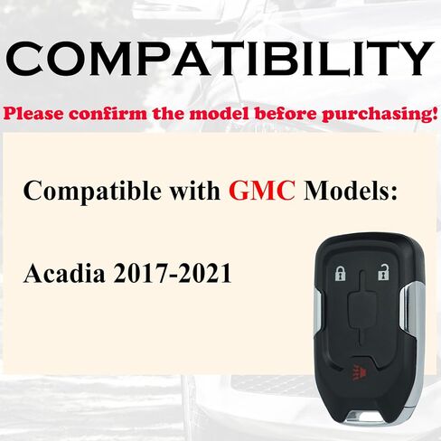 SUPALAND Key Fob Replacement Fits for GMC Acadia 2017 2018 2019 2020 2021 Keyless Entry Remote Control HYQ1EA 13508276 13589149 5944136 433 MHz in Kuwait