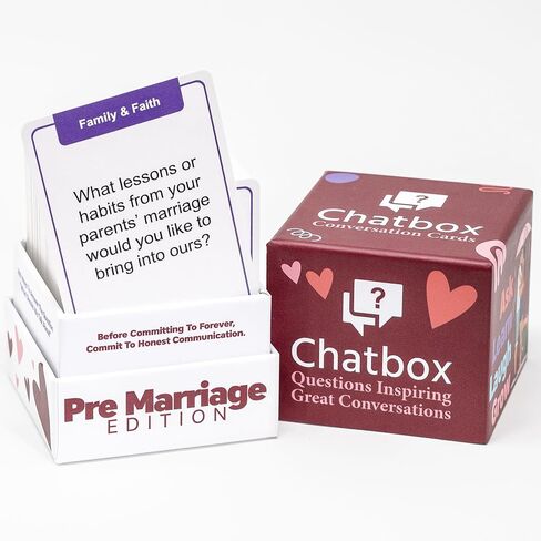 Chatbox Pre Marriage Edition Conversation Card Game for Couples, Meaningful Questions to Build Communication and Trust Before Marriage, Couples Card Game for Engagement and Date Nights in Saudi Arabia