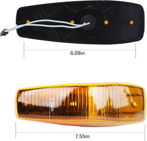 LED Cab Roof Clearance Marker Light Front Top Amber Lamps with 6 LEDs Fits for Mack CH CXU 2004-2013 Yellow 12V 25109292 (5) in Saudi Arabia