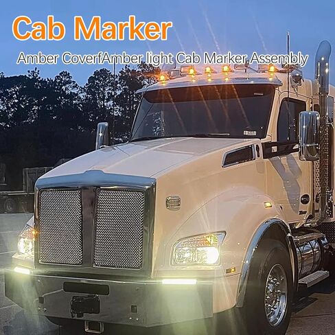 LED Cab Roof Clearance Marker Light Front Top Amber Lamps with 6 LEDs Fits for Mack CH CXU 2004-2013 Yellow 12V 25109292 (5) in Saudi Arabia