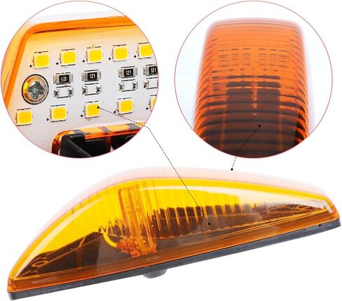 LED Cab Roof Clearance Marker Light Front Top Amber Lamps with 6 LEDs Fits for Mack CH CXU 2004-2013 Yellow 12V 25109292 (5) in Saudi Arabia