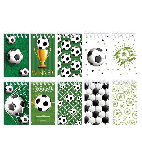 10Pcs Vibrant World Cup Soccer Notebook Set,Spiral Bound Mini Memo Pads with GOAL & WINNER Designs for School, Office Supplies, Gifts for Soccer Fans & Sports Enthusiasts in Kuwait