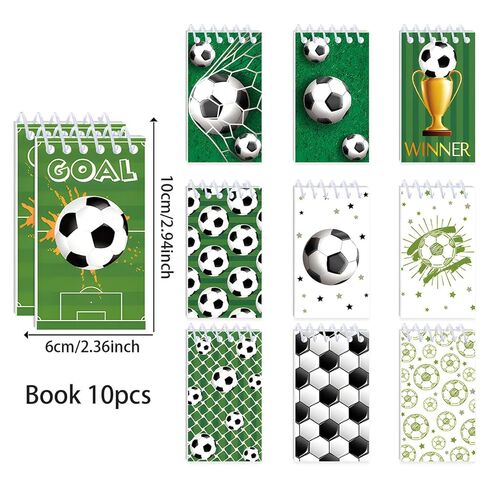 10Pcs Vibrant World Cup Soccer Notebook Set,Spiral Bound Mini Memo Pads with GOAL & WINNER Designs for School, Office Supplies, Gifts for Soccer Fans & Sports Enthusiasts in Kuwait
