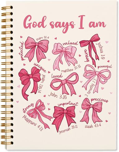 Cute Blue Bow Bible Notebook Journal for Women Girls, Christian Prayer Notebook Coquette Church Journal College Office Travel Notebooks Gifts for Women Girls Teen, 5.5x8.3 in Saudi Arabia