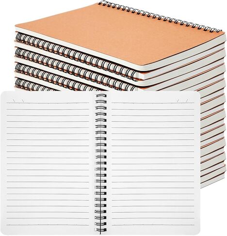 SHENLIU 12 Pack A5 Spiral Lined Notebooks, 8.3x5.8 Inch 60 Sheets/120 Pages Spiral Notebook with Kraft Paper Cover, Ruled Notebooks Bulk, Lined Travel Writing Paper Notebook for School Office Supplies in Saudi Arabia