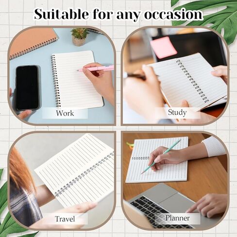 SHENLIU 12 Pack A5 Spiral Lined Notebooks, 8.3x5.8 Inch 60 Sheets/120 Pages Spiral Notebook with Kraft Paper Cover, Ruled Notebooks Bulk, Lined Travel Writing Paper Notebook for School Office Supplies in Saudi Arabia
