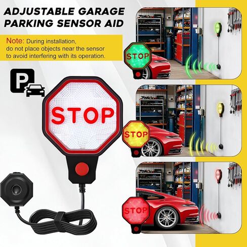 Strdfeve Garage Parking Sensor for Cars – Adjustable LED Parking Aid with Red/Yellow/Green Indicator, 6"–6 ft Stop Distance in Saudi Arabia